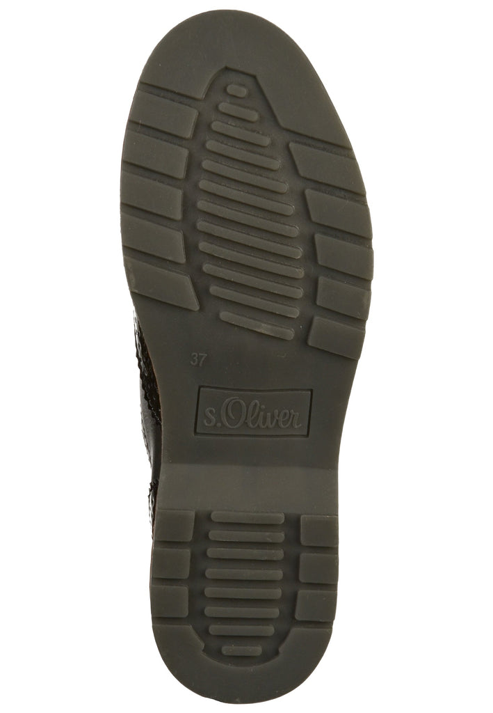 s.Oliver Halbschuhe Lederimitat Schwarz - surf4shoes