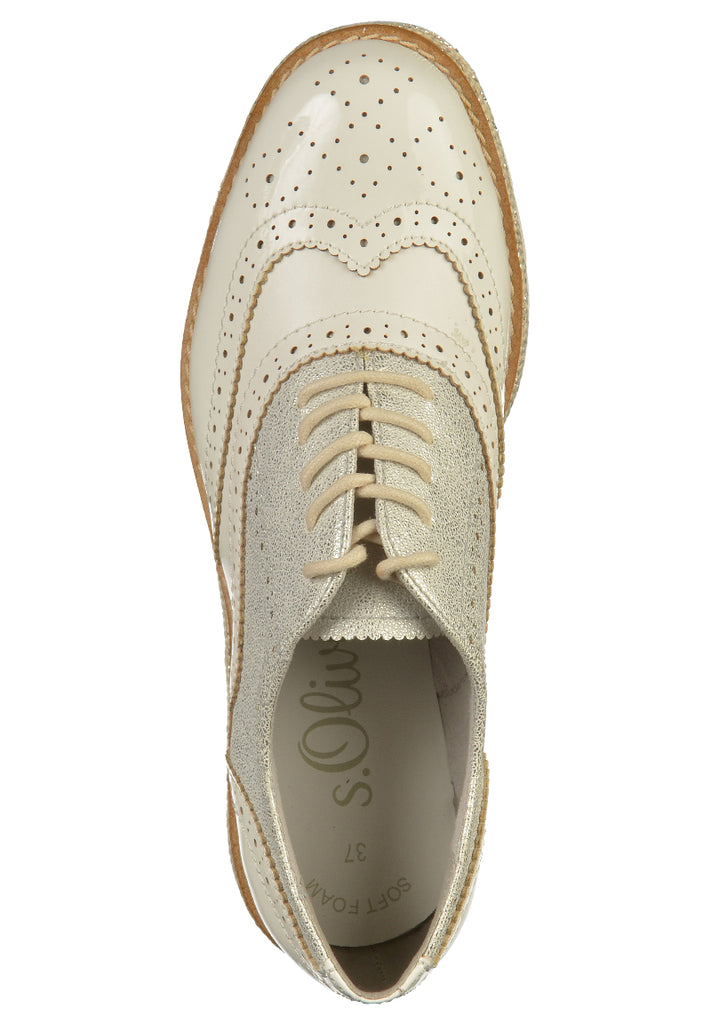 s.Oliver Halbschuhe Lederimitat Weiß - surf4shoes