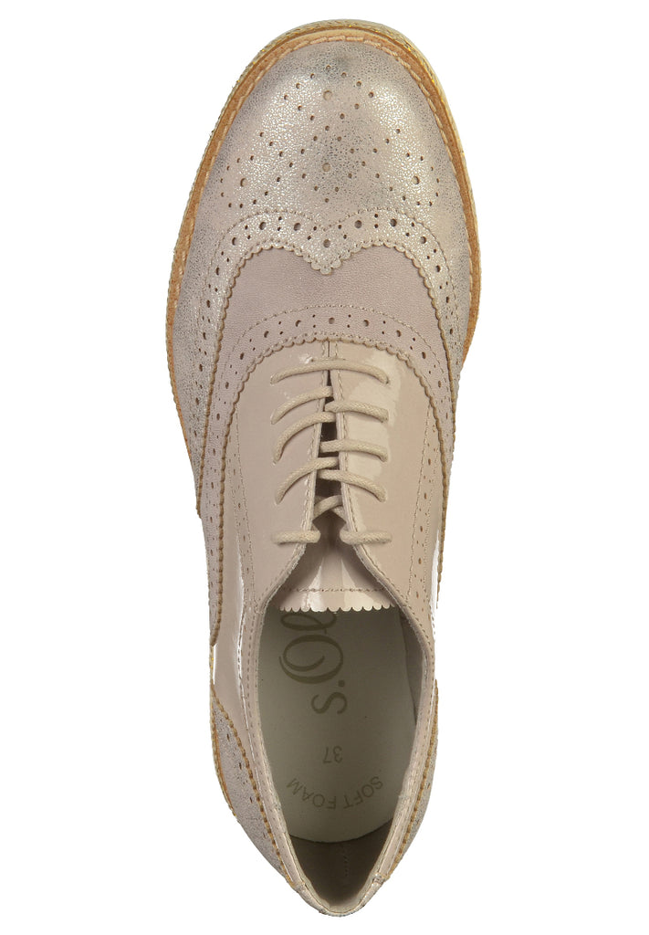 s.Oliver Halbschuhe Lederimitat Nude - surf4shoes