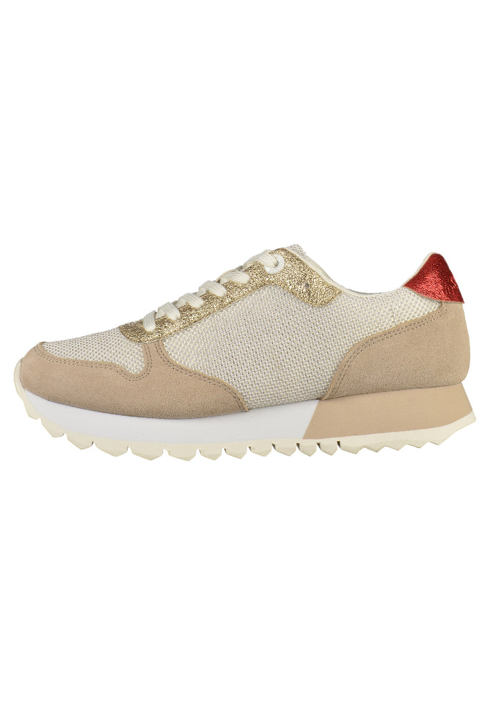 s.Oliver Sneaker Leder/Textil Weiß/Beige - surf4shoes