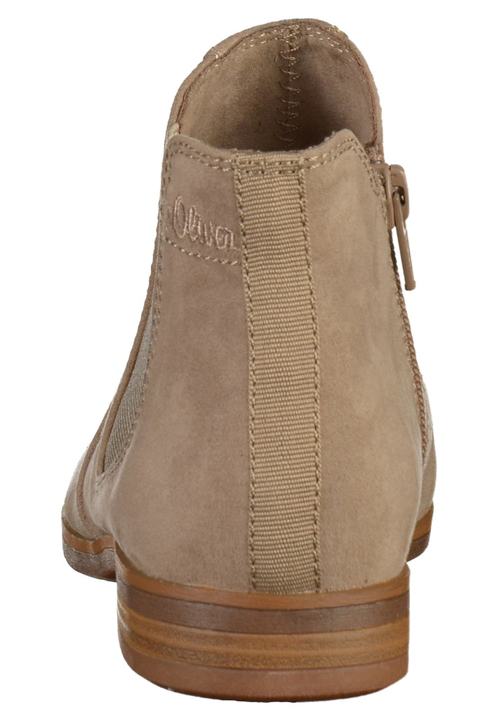 s.Oliver Stiefelette Lederimitat Taupe - surf4shoes
