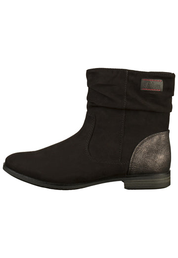 s.Oliver Stiefelette Lederimitat Schwarz - surf4shoes