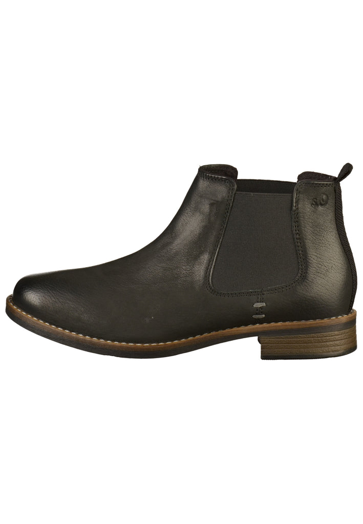 s.Oliver Stiefelette Leder Schwarz - surf4shoes