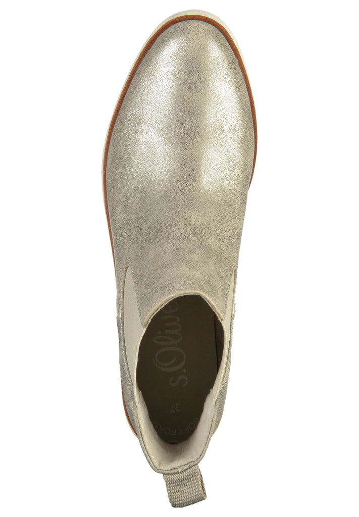 s.Oliver Stiefelette Lederimitat Silber - surf4shoes