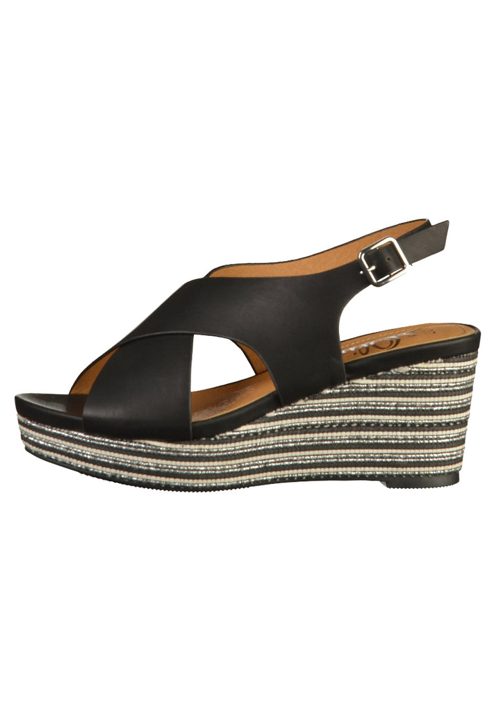 s.Oliver Sandalen Lederimitat Schwarz - surf4shoes
