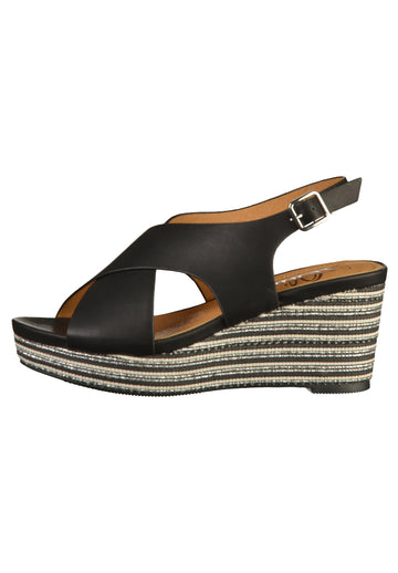 s.Oliver Sandalen Lederimitat Schwarz - surf4shoes