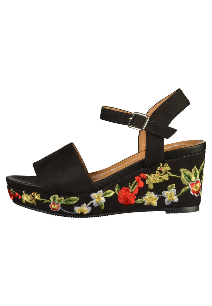 s.Oliver Sandalen Textil Schwarz - surf4shoes
