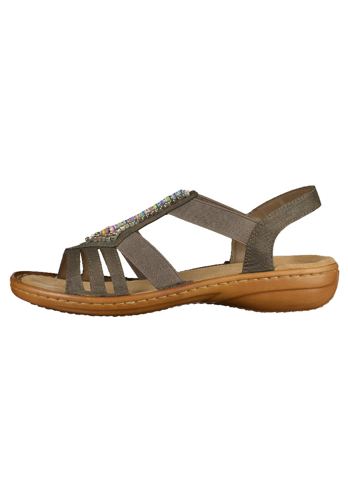Rieker Sandalen Lederimitat Grau - surf4shoes