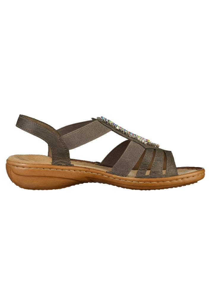 Rieker Sandalen Lederimitat Grau - surf4shoes
