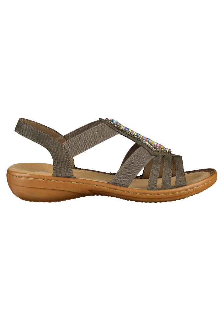 Rieker Sandalen Lederimitat Grau - surf4shoes