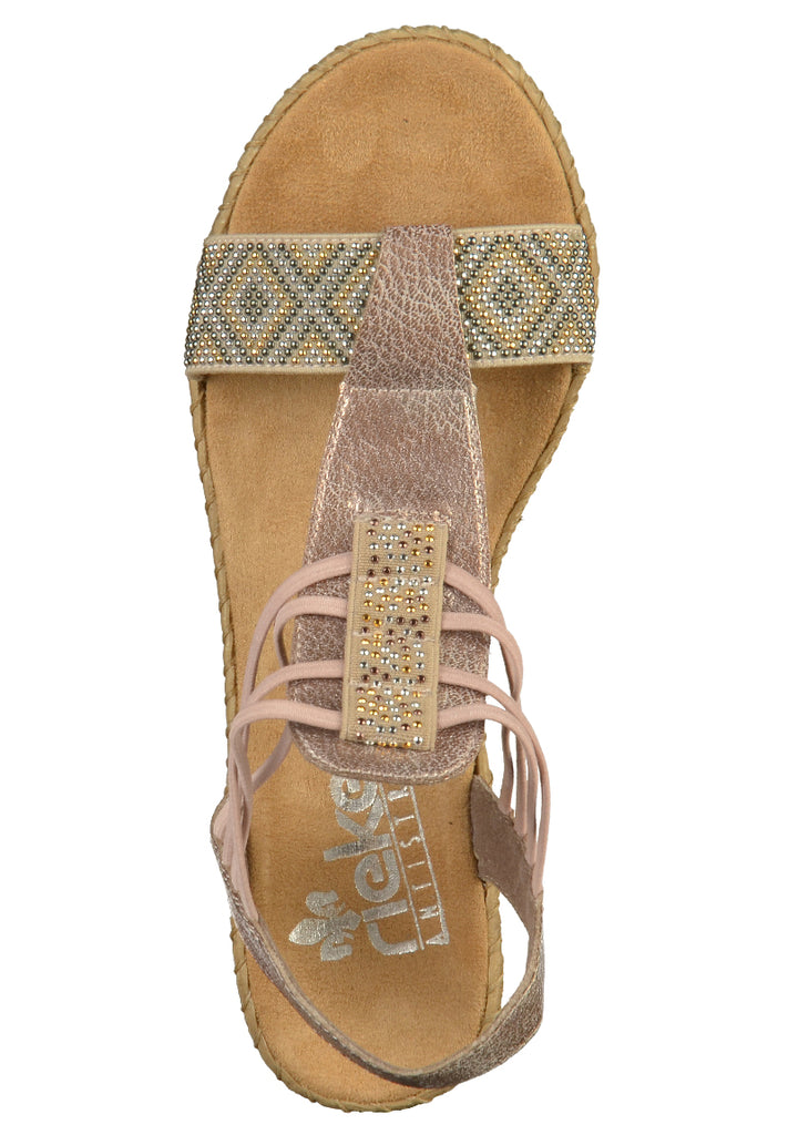 Rieker Sandalen Lederimitat Beige - surf4shoes