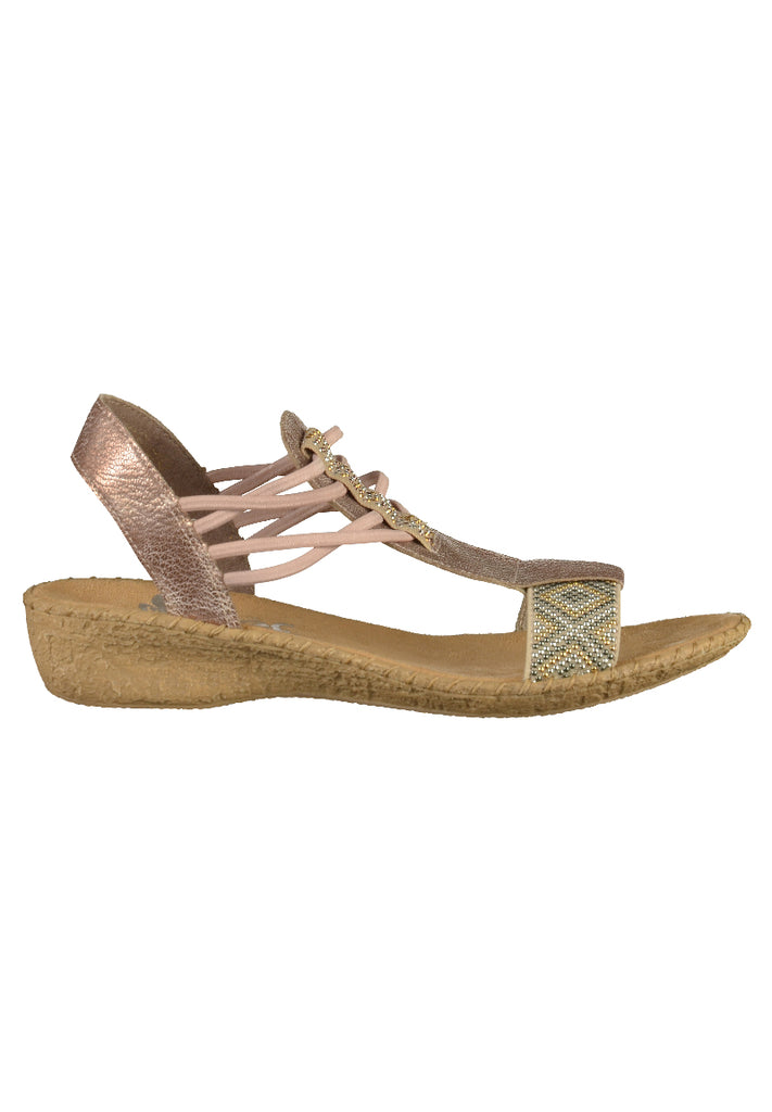 Rieker Sandalen Lederimitat Beige - surf4shoes