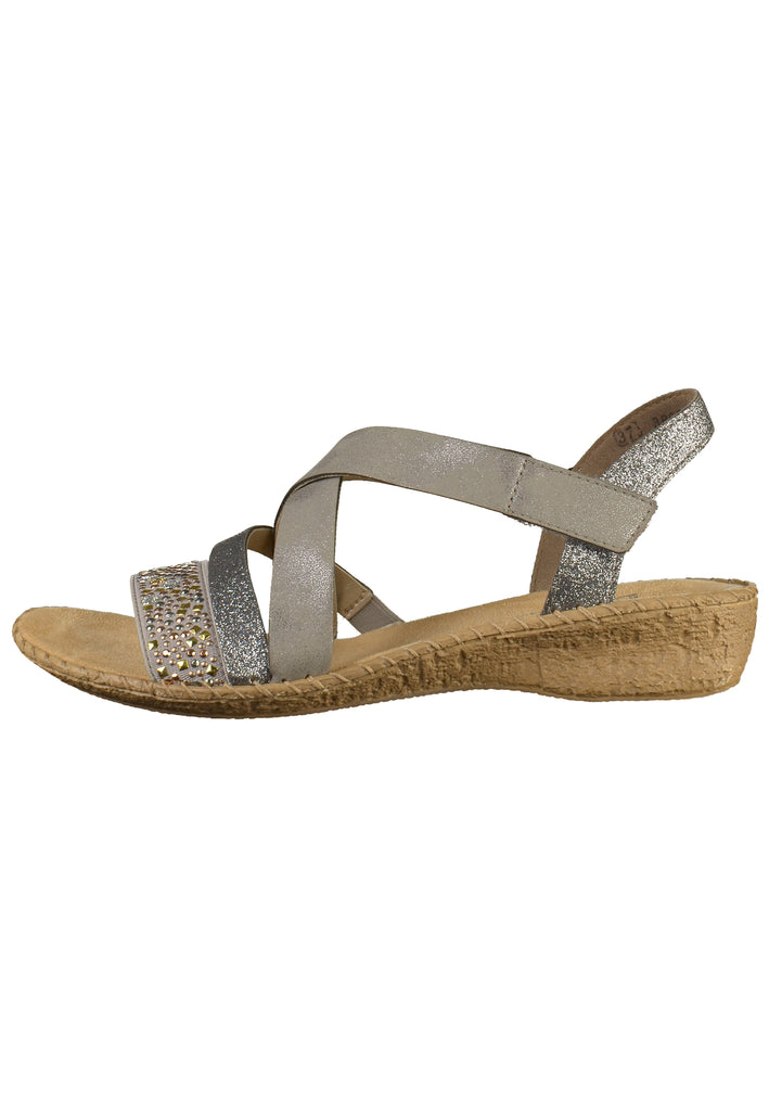 Rieker Sandalen Lederimitat Grau - surf4shoes