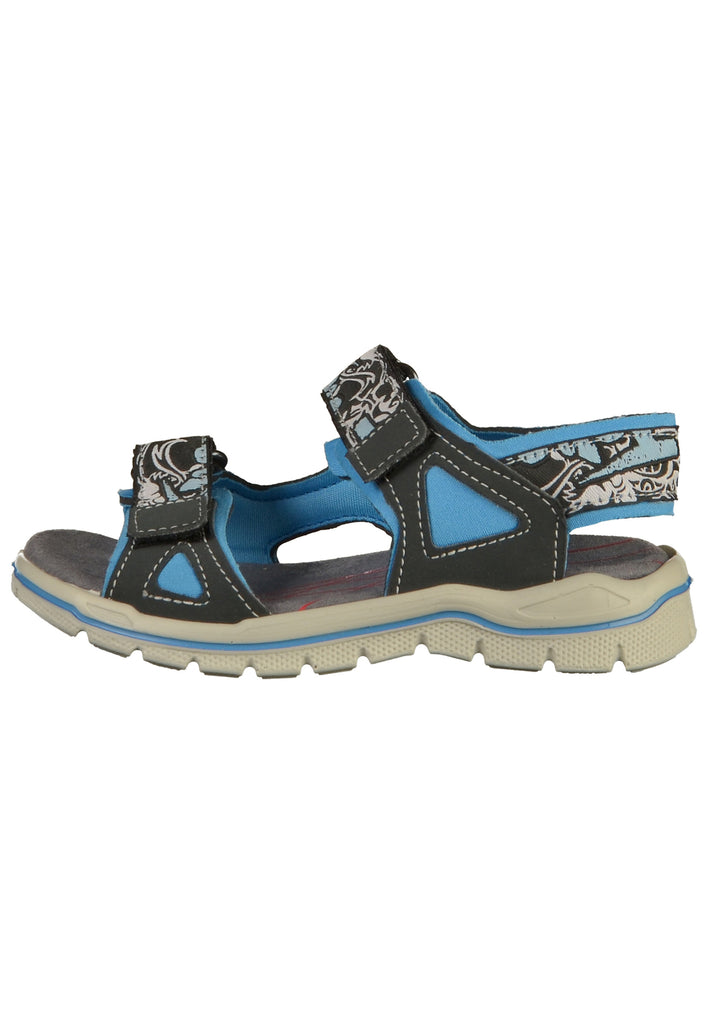 Ricosta Sandalen Lederimitat/Textil Grau/Blau - surf4shoes