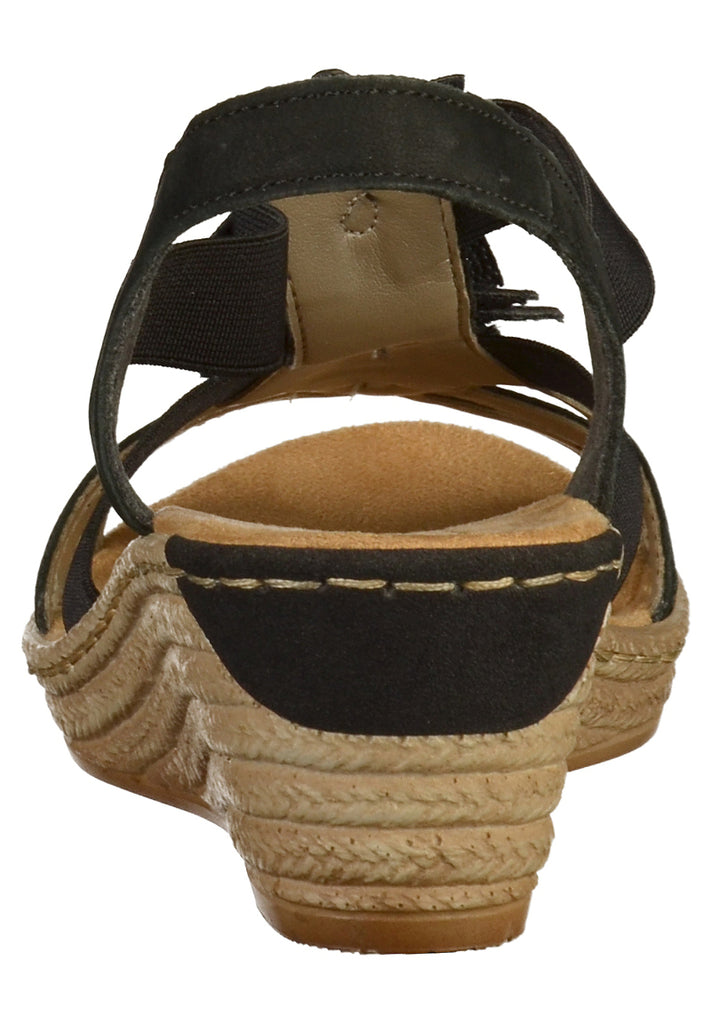 Rieker Sandalen Glattleder Schwarz - surf4shoes