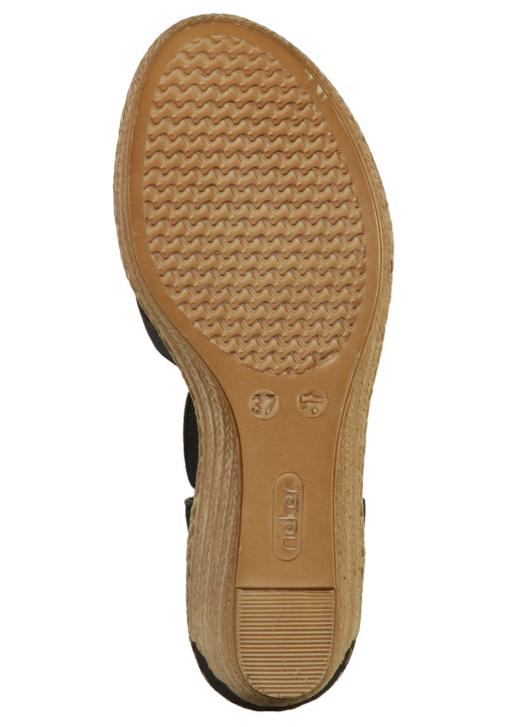 Rieker Sandalen Glattleder Schwarz - surf4shoes