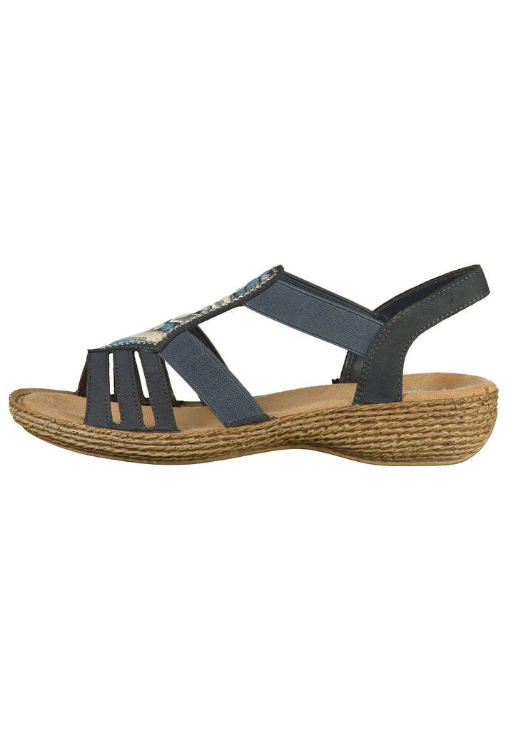 Rieker Sandalen Lederimitat Blau - surf4shoes