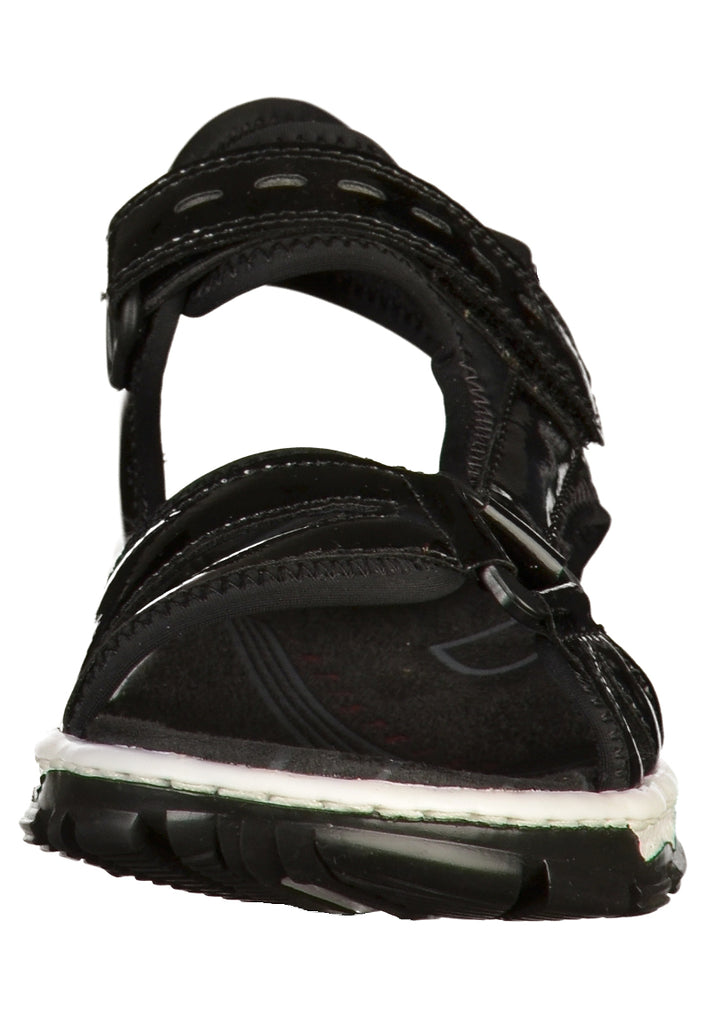 Rieker Sandalen Lederimitat Schwarz - surf4shoes
