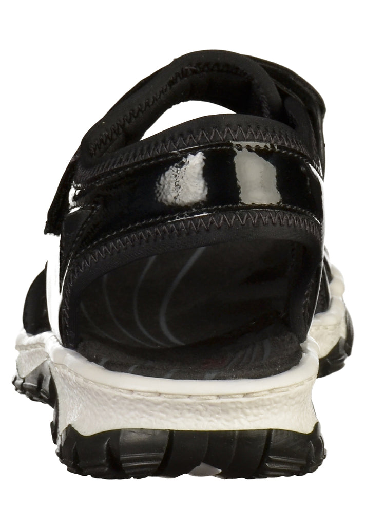 Rieker Sandalen Lederimitat Schwarz - surf4shoes