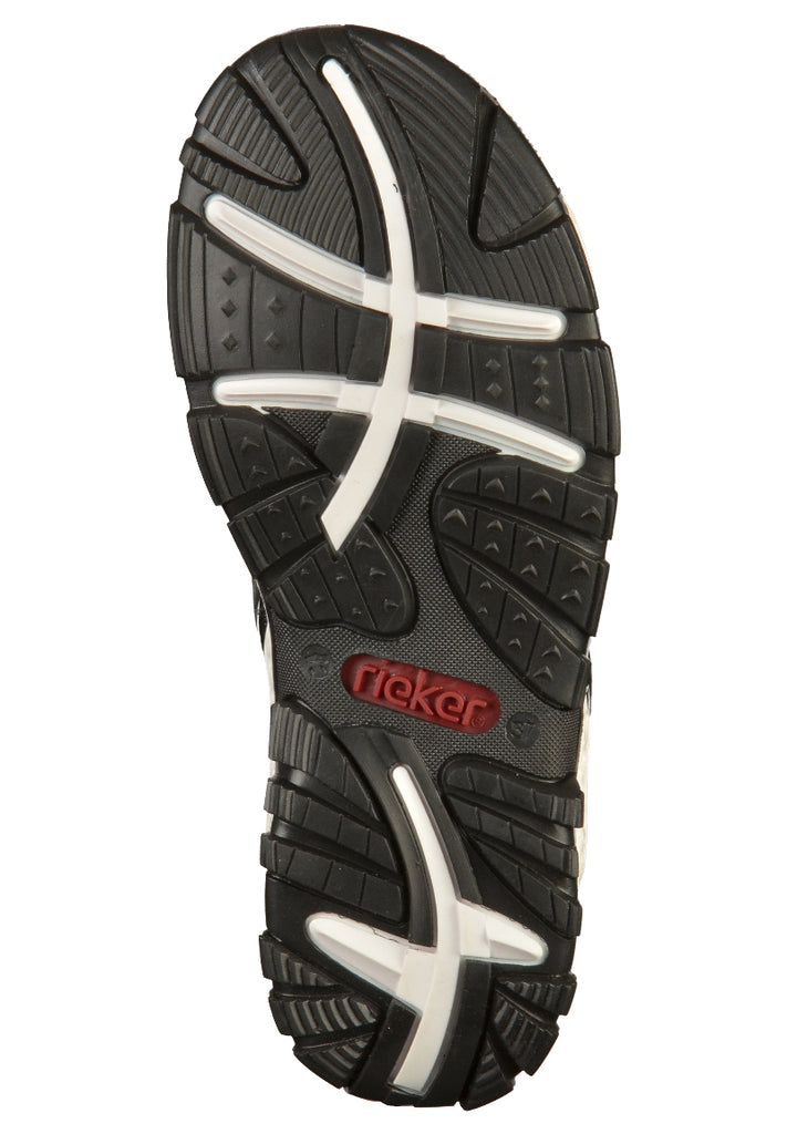 Rieker Sandalen Lederimitat Schwarz - surf4shoes