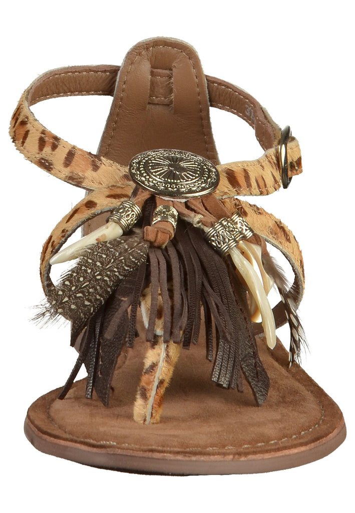 Lazamani Zehensteg Leder Leopard - surf4shoes