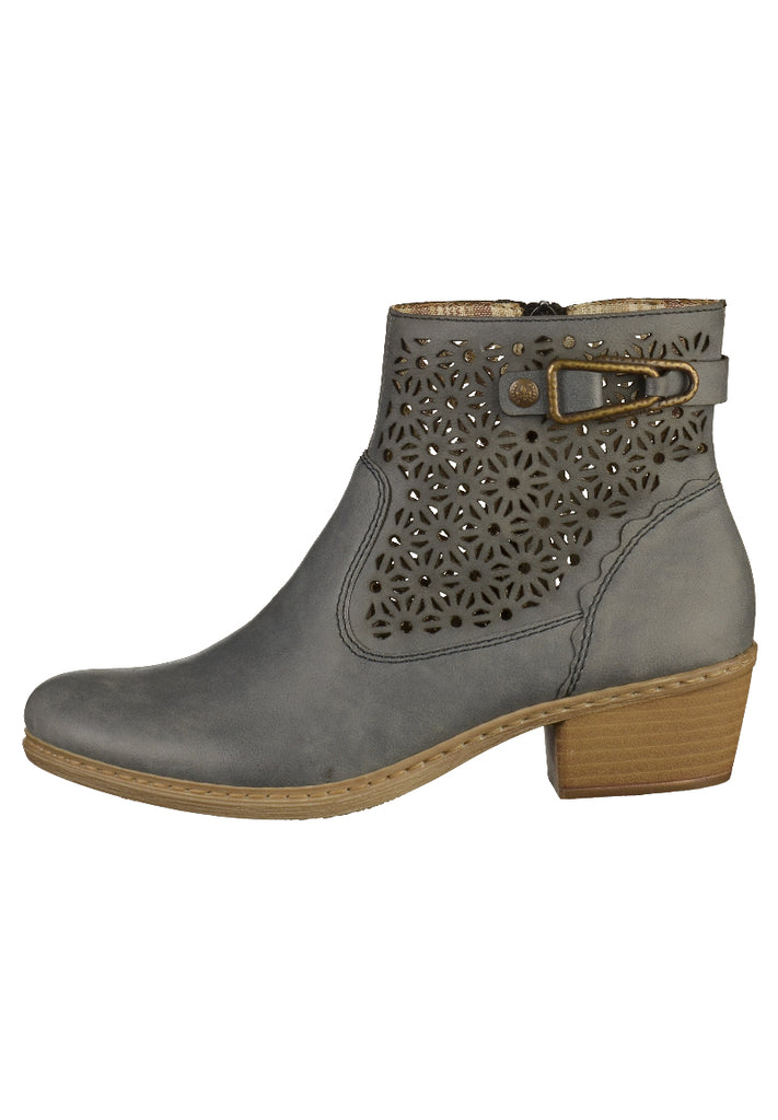 Rieker Stiefelette Lederimitat Blau - surf4shoes