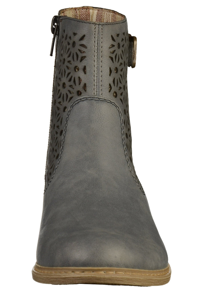 Rieker Stiefelette Lederimitat Blau - surf4shoes
