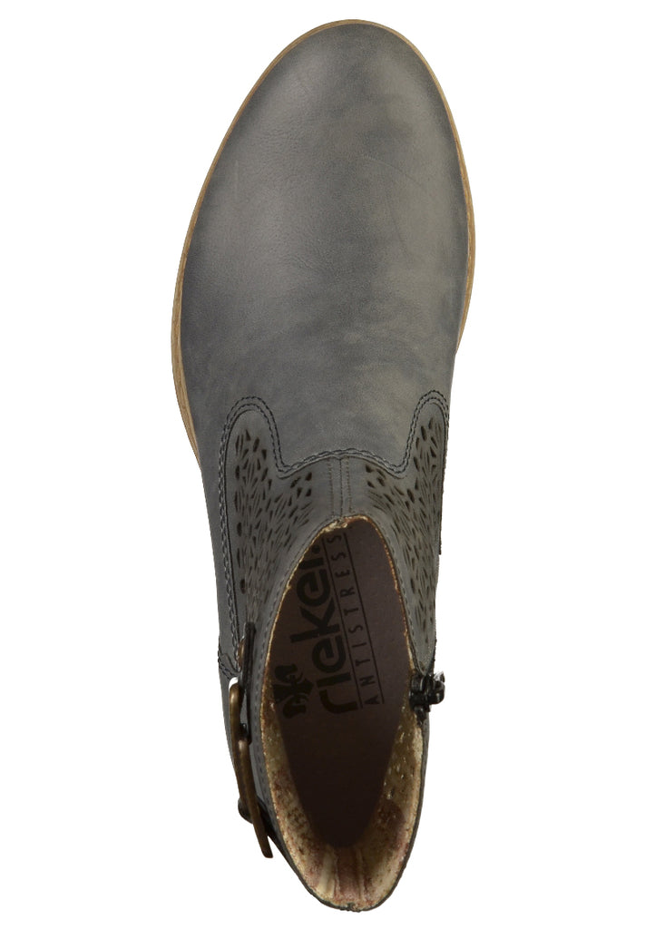 Rieker Stiefelette Lederimitat Blau - surf4shoes