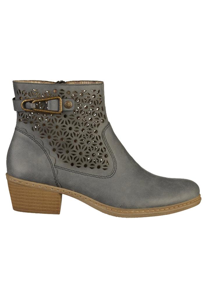 Rieker Stiefelette Lederimitat Blau - surf4shoes