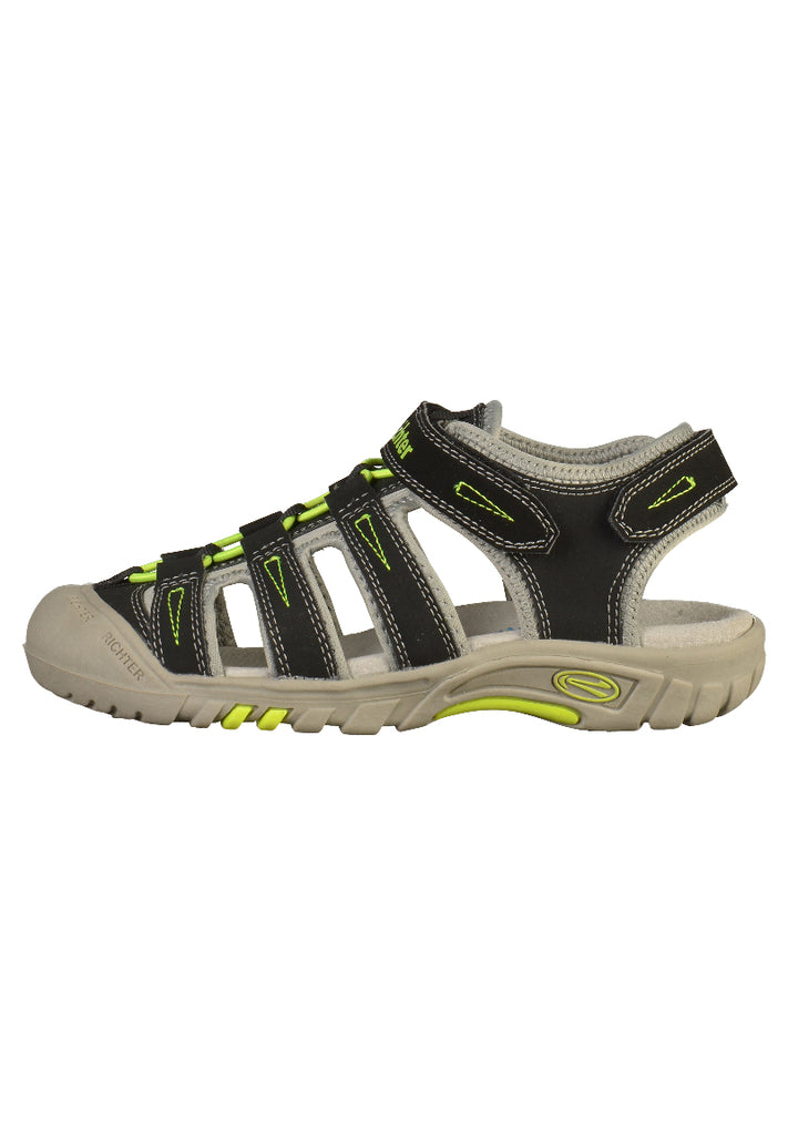 Richter Sandalen Lederimitat/Textil Schwarz - surf4shoes