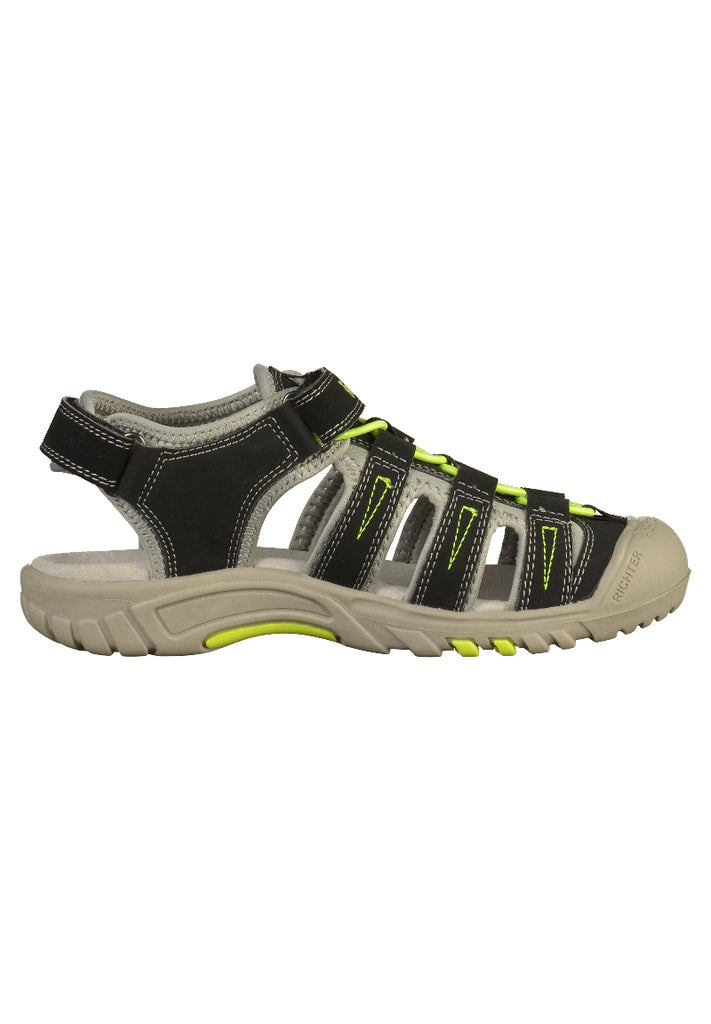 Richter Sandalen Lederimitat/Textil Schwarz - surf4shoes