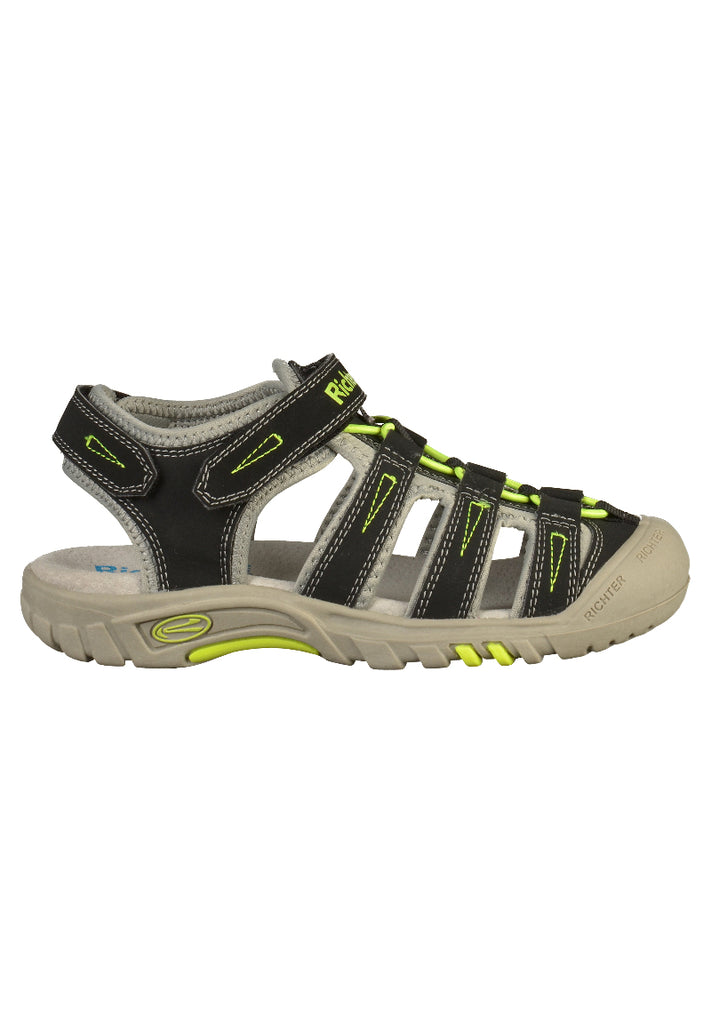 Richter Sandalen Lederimitat/Textil Schwarz - surf4shoes