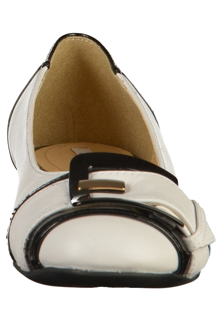 Geox Ballerinas Leder Weiß/Schwarz - surf4shoes