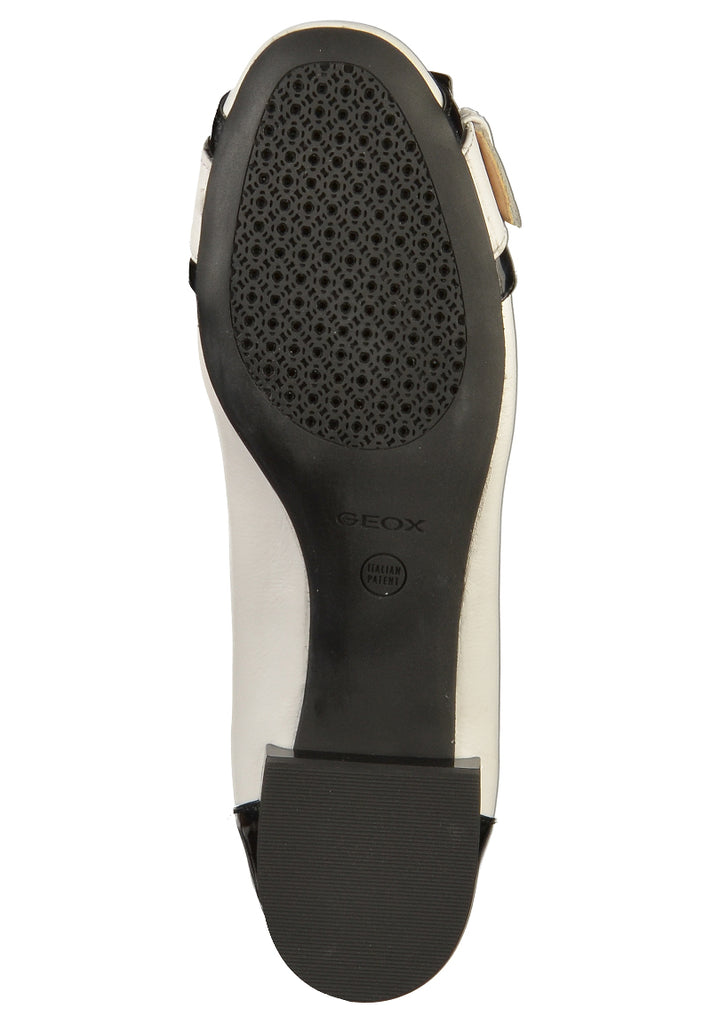 Geox Ballerinas Leder Weiß/Schwarz - surf4shoes