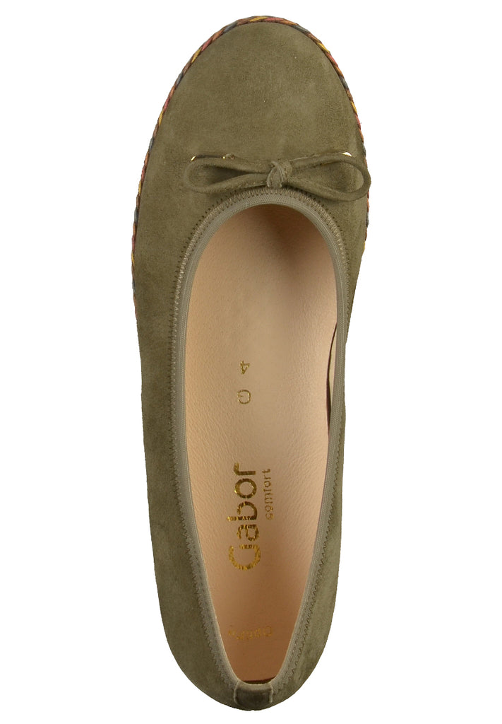 Gabor Slipper Leder Oliv - surf4shoes