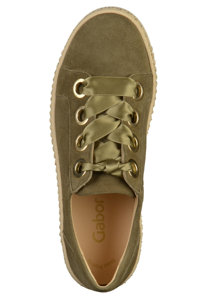 Gabor Halbschuhe Nubukleder Oliv - surf4shoes