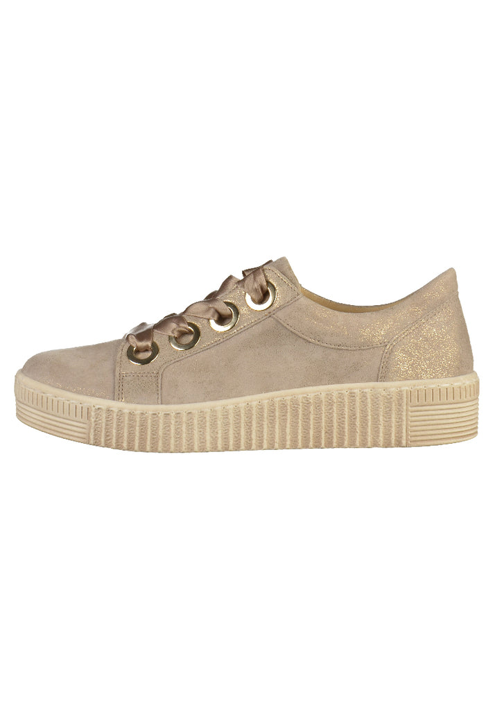Gabor Halbschuhe Nubukleder Beige - surf4shoes