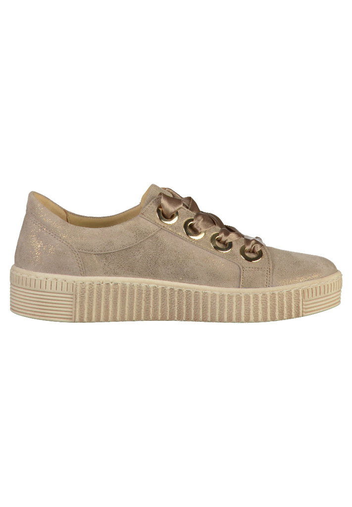 Gabor Halbschuhe Nubukleder Beige - surf4shoes