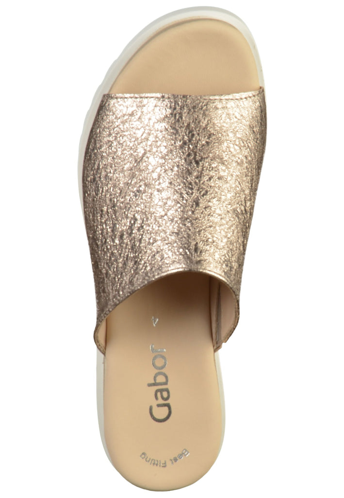 Gabor Pantoletten Leder Beige - surf4shoes