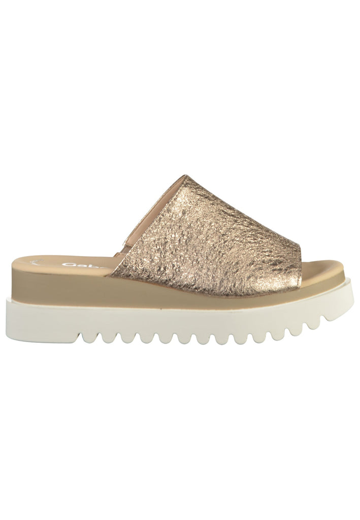 Gabor Pantoletten Leder Beige - surf4shoes