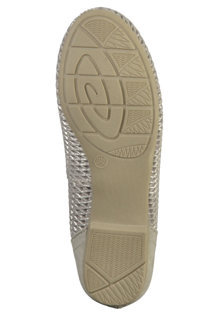 Jana Ballerinas Leder/Textil Grau/Silber - surf4shoes