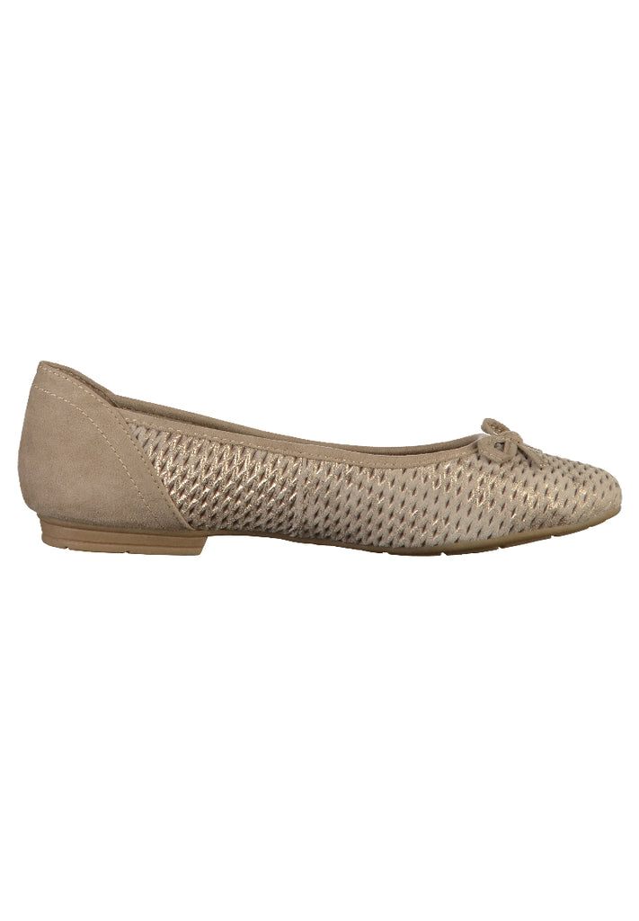 Jana Ballerinas Leder/Textil Taupe - surf4shoes