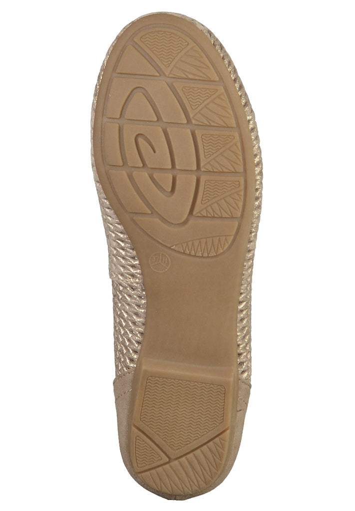 Jana Ballerinas Leder/Textil Taupe - surf4shoes