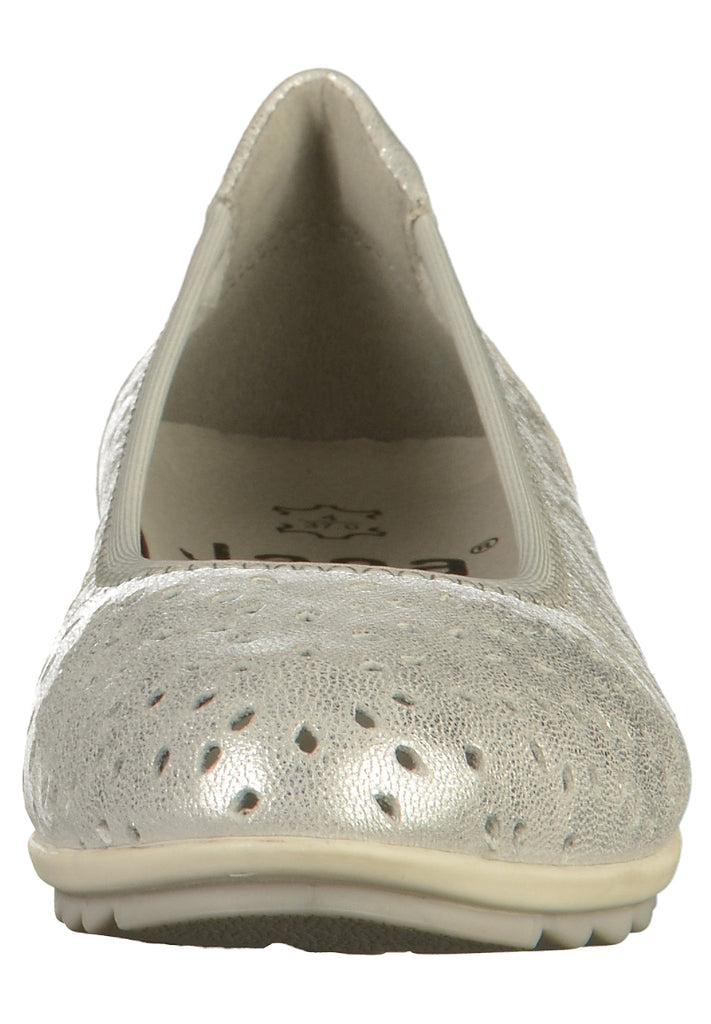 Jana Ballerinas Leder Silber - surf4shoes