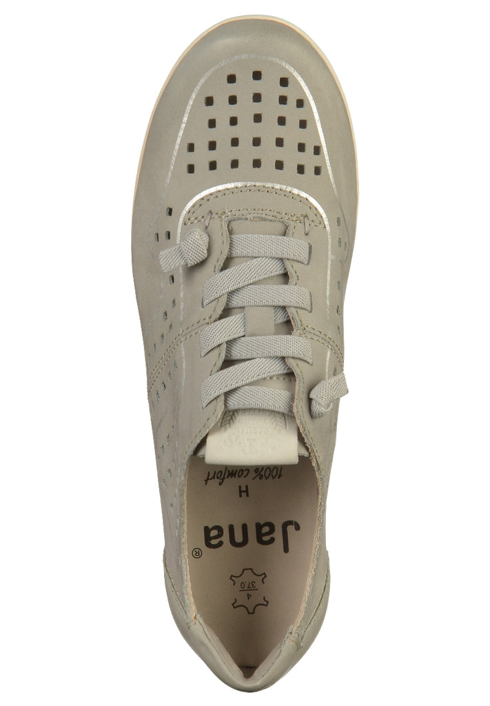 Jana Halbschuhe Leder Hellgrau - surf4shoes