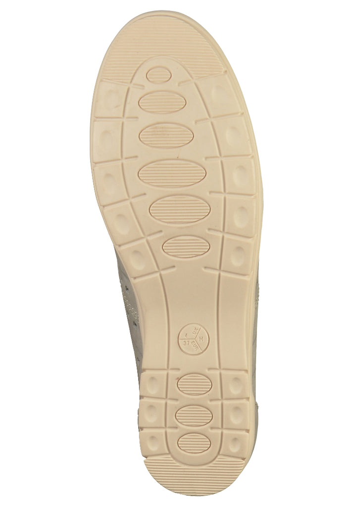 Jana Halbschuhe Leder Hellgrau - surf4shoes