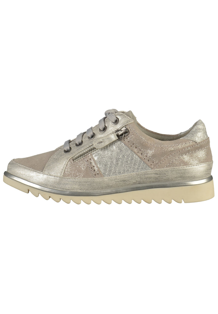 Jana Sneaker Leder/Synthetik Weiß/Silber - surf4shoes
