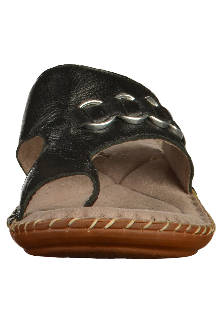 Jana Pantoletten Leder Schwarz - surf4shoes