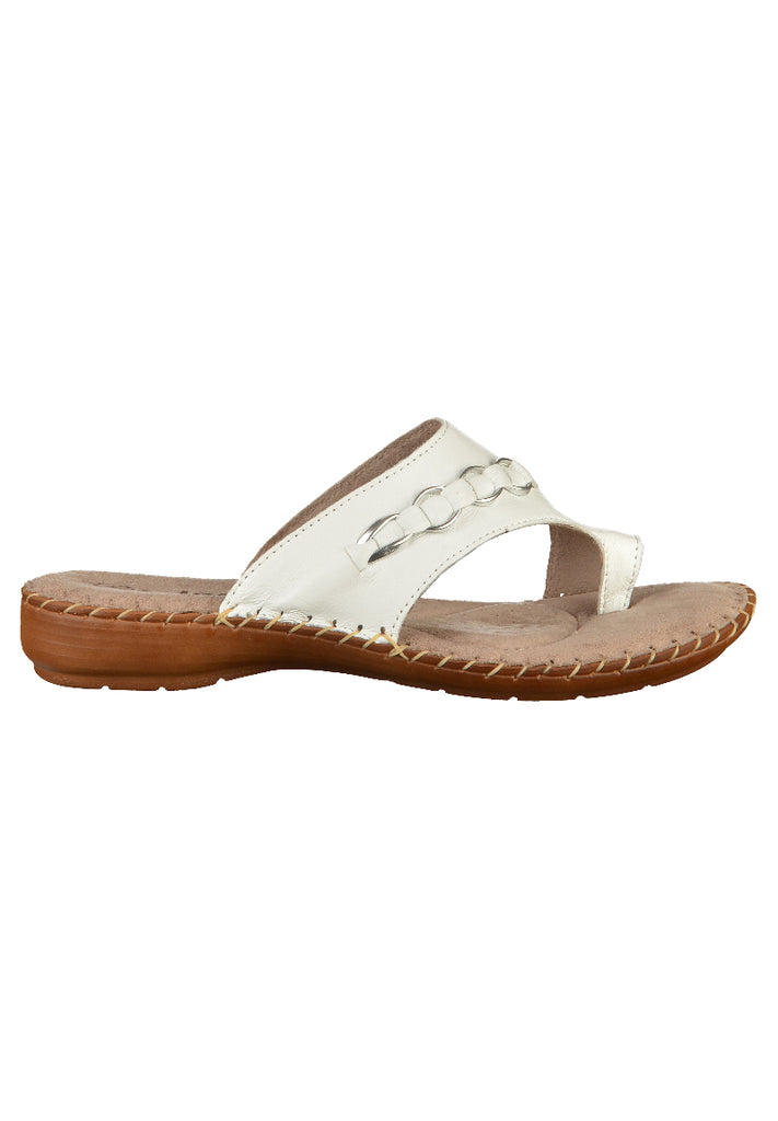 Jana Pantoletten Leder Weiß - surf4shoes