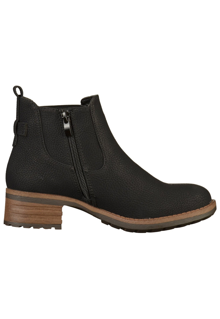 Rieker Stiefelette Lederimitat Schwarz - surf4shoes